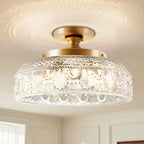 Ceiling Lamp Textured Glass Disc Warm Diffused Glow