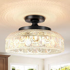 Ceiling Lamp Textured Glass Disc Warm Diffused Glow