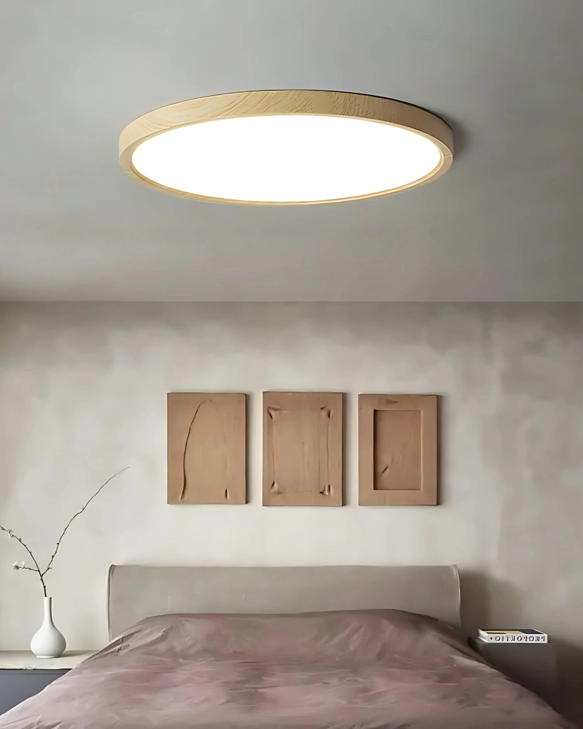 Ceiling Lamp Ultra-Slim Natural Wood Glare-Free Lighting