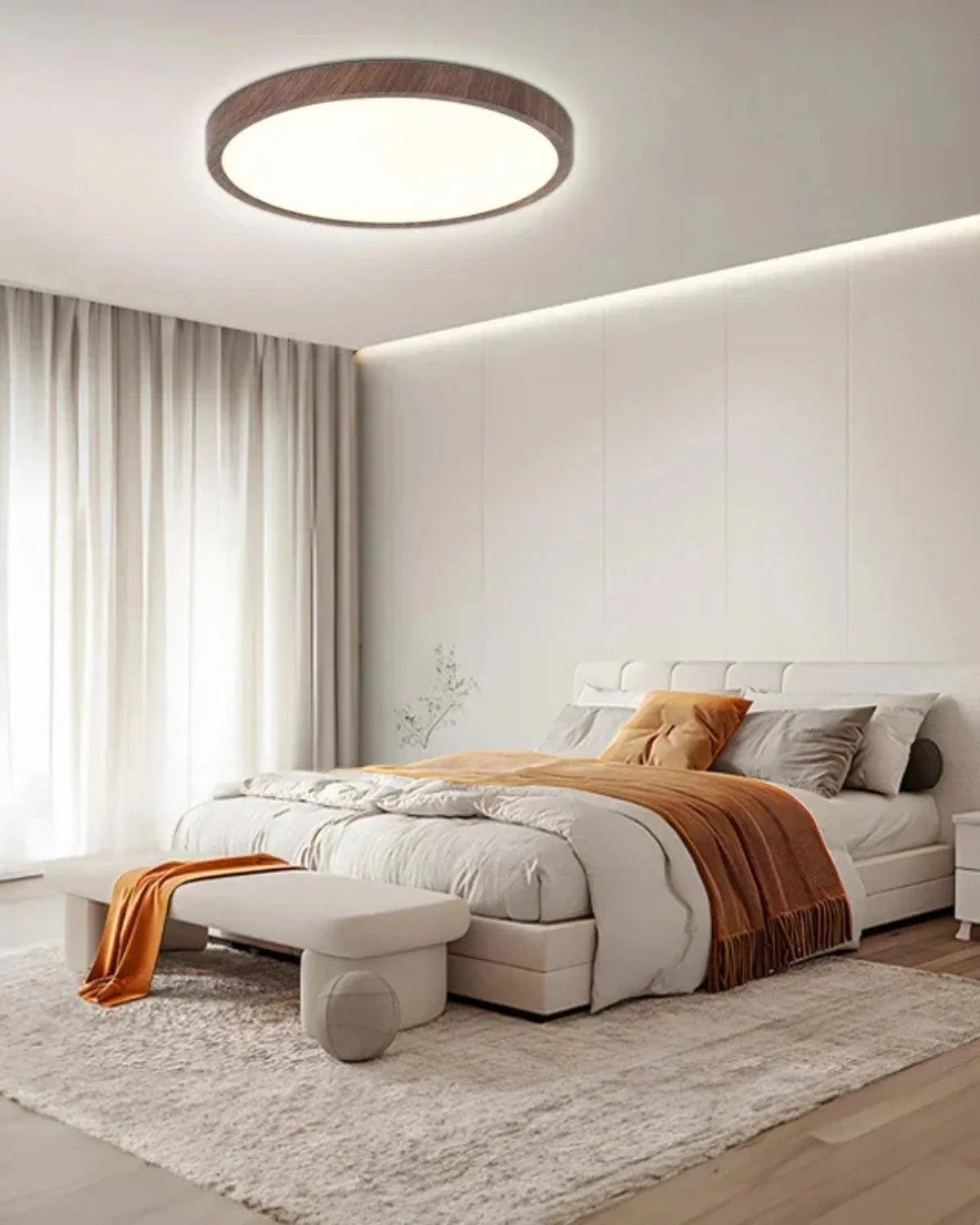 Ceiling Lamp Ultra-Slim Natural Wood Glare-Free Lighting