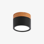 Ceiling Light Aluminum Wood-Grain Collar Focused Beam