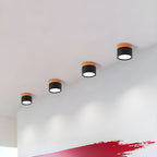 Ceiling Light Aluminum Wood-Grain Collar Focused Beam