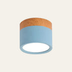 Ceiling Light Aluminum Wood-Grain Collar Focused Beam