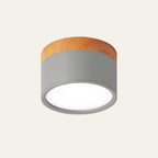 Ceiling Light Aluminum Wood-Grain Collar Focused Beam