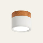 Ceiling Light Aluminum Wood-Grain Collar Focused Beam