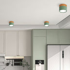 Ceiling Light Aluminum Wood-Grain Collar Focused Beam