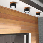Ceiling Light Aluminum Wood-Grain Collar Focused Beam
