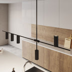 Ceiling Light Asymmetrical Cylinders Powder-Coated Aluminum