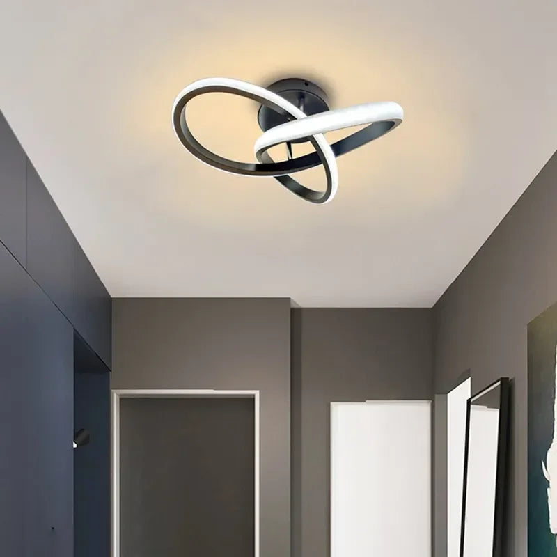 Ceiling Light Double-Ring LED Warm White Aluminum & Acrylic
