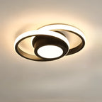 Ceiling Light Double-Ring LED Warm White Aluminum & Acrylic