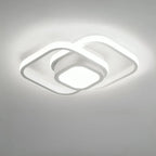 Ceiling Light Double-Ring LED Warm White Aluminum & Acrylic