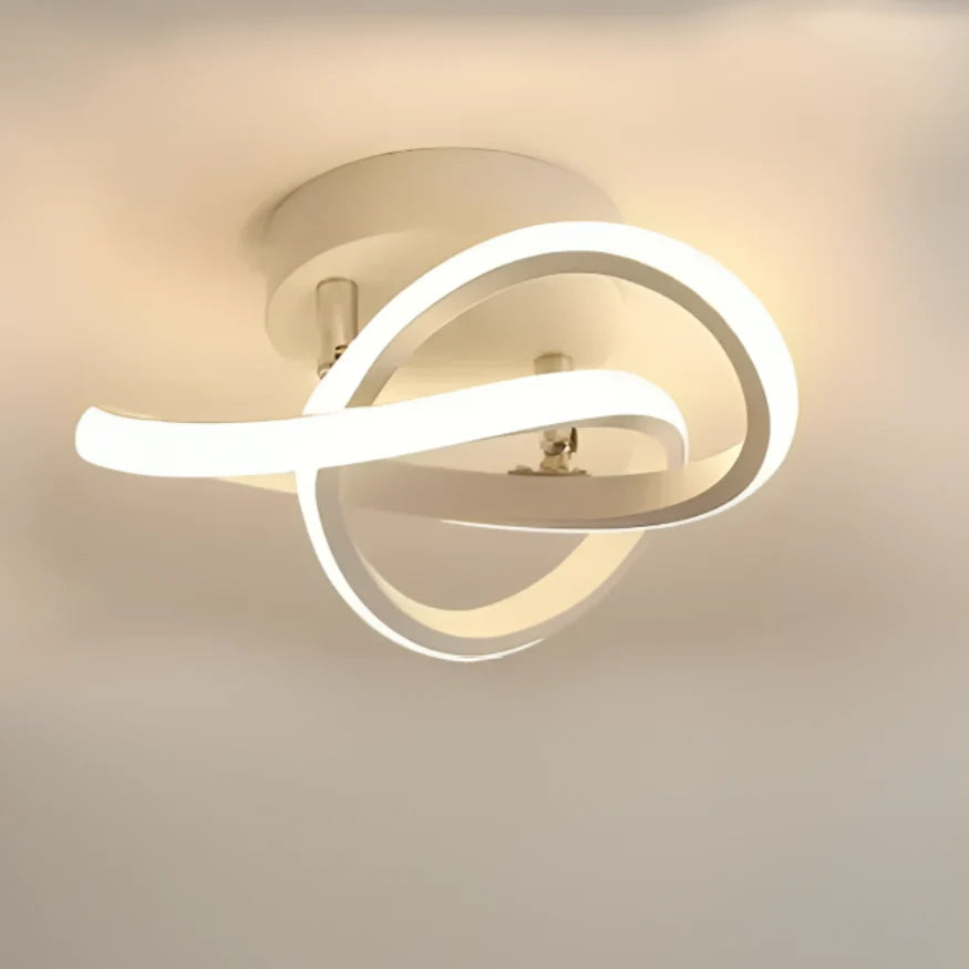 Ceiling Light Double-Ring LED Warm White Aluminum & Acrylic