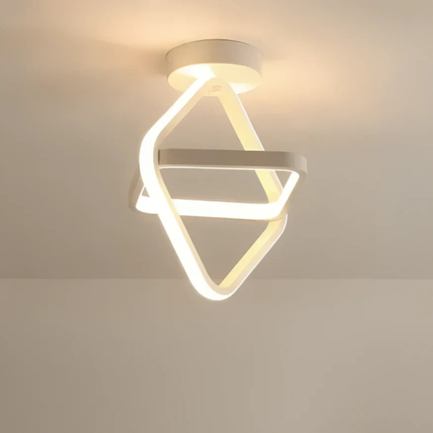 Ceiling Light Double-Ring LED Warm White Aluminum & Acrylic