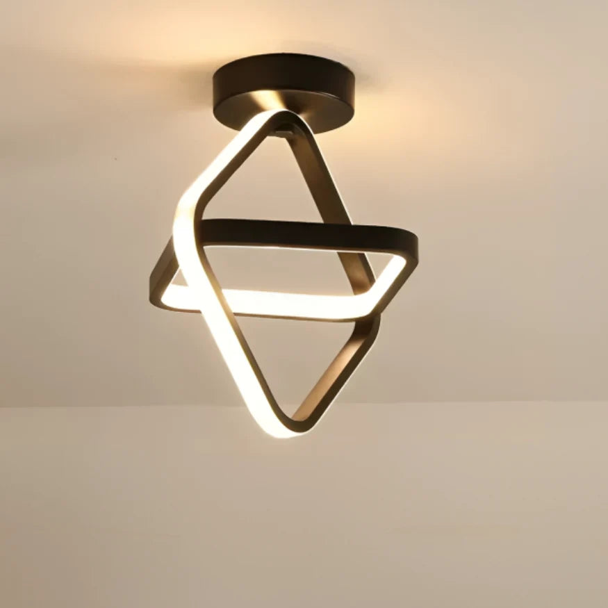 Ceiling Light Double-Ring LED Warm White Aluminum & Acrylic