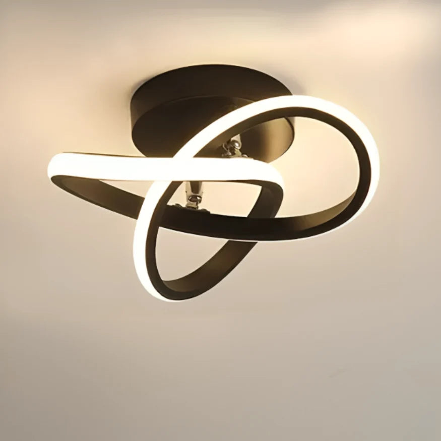 Ceiling Light Double-Ring LED Warm White Aluminum & Acrylic