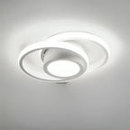 Ceiling Light Double-Ring LED Warm White Aluminum & Acrylic