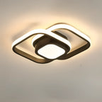 Ceiling Light Double-Ring LED Warm White Aluminum & Acrylic