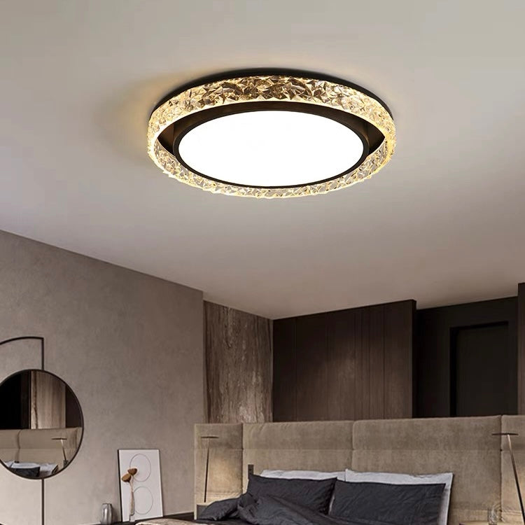 Ceiling Light Flush Mount Crystal Halo Remote Dimmable