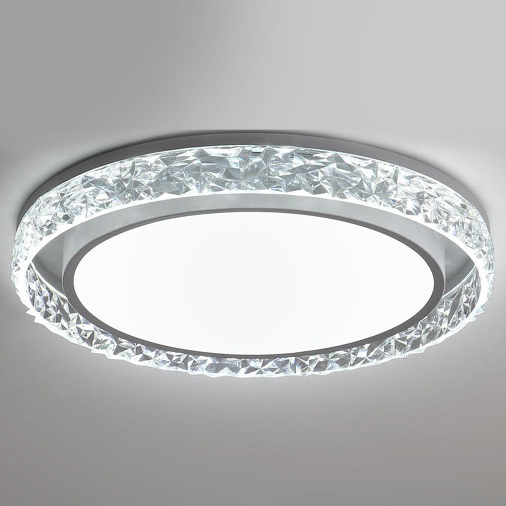 Ceiling Light Flush Mount Crystal Halo Remote Dimmable