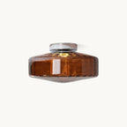 Ceiling Light Flush-Mount Ribbed Glass & Dimmable LED