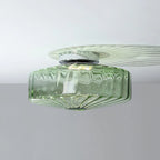 Ceiling Light Flush-Mount Ribbed Glass & Dimmable LED