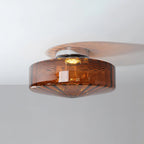 Ceiling Light Flush-Mount Ribbed Glass & Dimmable LED