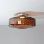 Ceiling Light Flush-Mount Ribbed Glass & Dimmable LED