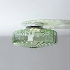 Ceiling Light Flush-Mount Ribbed Glass & Dimmable LED