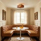 Ceiling Light Flush-Mount Ribbed Glass & Dimmable LED
