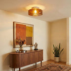 Ceiling Light Flush-Mount Ribbed Glass & Dimmable LED