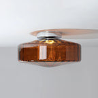 Ceiling Light Flush-Mount Ribbed Glass & Dimmable LED