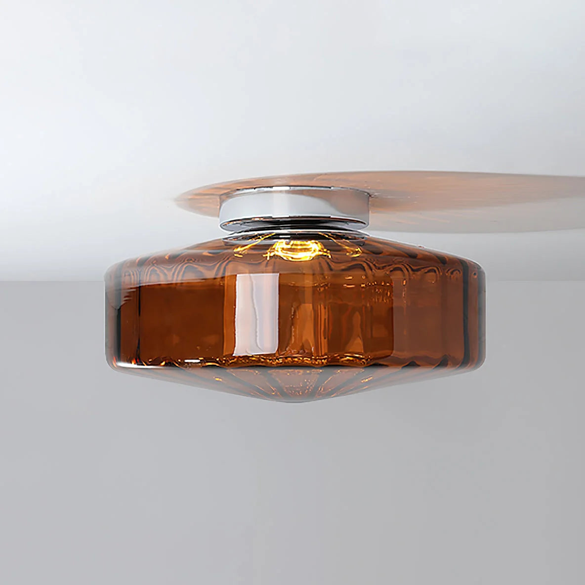 Ceiling Light Flush-Mount Ribbed Glass & Dimmable LED