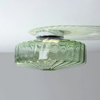 Ceiling Light Flush-Mount Ribbed Glass & Dimmable LED
