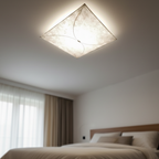 Ceiling Light Flush Mount Translucent Paper & Aluminum Frame