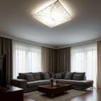Ceiling Light Flush Mount Translucent Paper & Aluminum Frame
