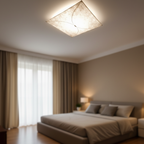 Ceiling Light Flush Mount Translucent Paper & Aluminum Frame