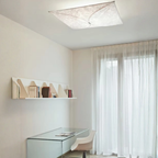 Ceiling Light Flush Mount Translucent Paper & Aluminum Frame