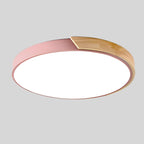 Ceiling Light Flush Mount Wood Accent Warm LED