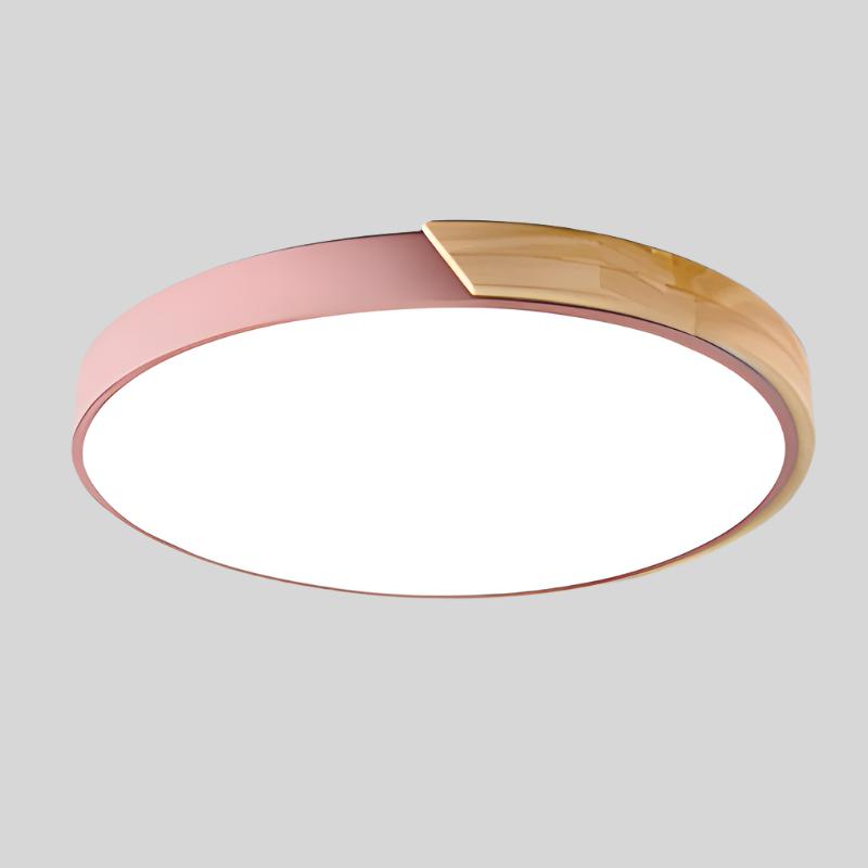 Ceiling Light Flush Mount Wood Accent Warm LED