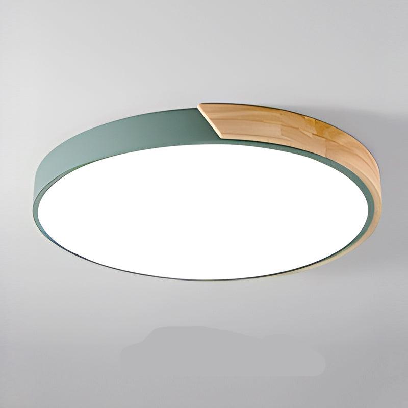 Ceiling Light Flush Mount Wood Accent Warm LED