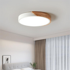 Ceiling Light Flush Mount Wood Accent Warm LED