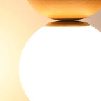 Ceiling Light Glass Globe Wood Grain Finish