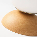 Ceiling Light Glass Globe Wood Grain Finish