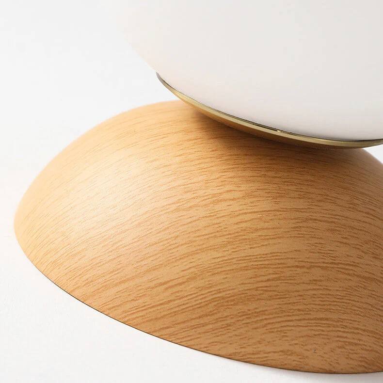 Ceiling Light Glass Globe Wood Grain Finish