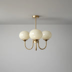 Ceiling Light Handcrafted Pink Glass & Gold Finish