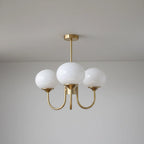 Ceiling Light Handcrafted Pink Glass & Gold Finish