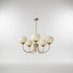 Ceiling Light Handcrafted Pink Glass & Gold Finish