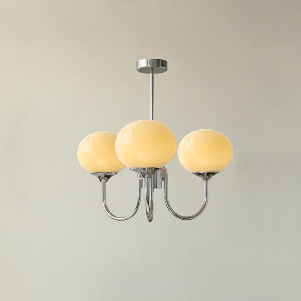 Ceiling Light Handcrafted Pink Glass & Gold Finish