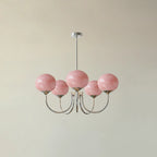 Ceiling Light Handcrafted Pink Glass & Gold Finish