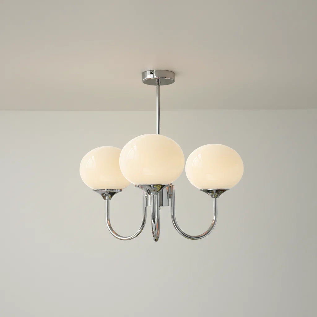 Ceiling Light Handcrafted Pink Glass & Gold Finish